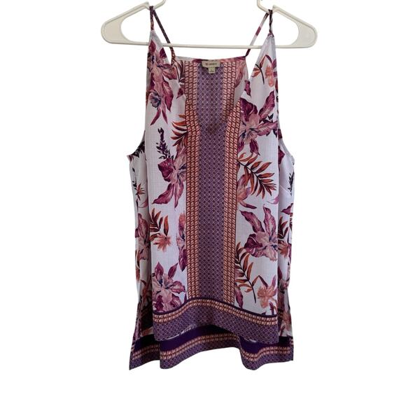 Daniel Cremieux Tops - Cremieux Multicolor Floral Print Sleeveless Flowy Blouse Women’s Size Large Boho